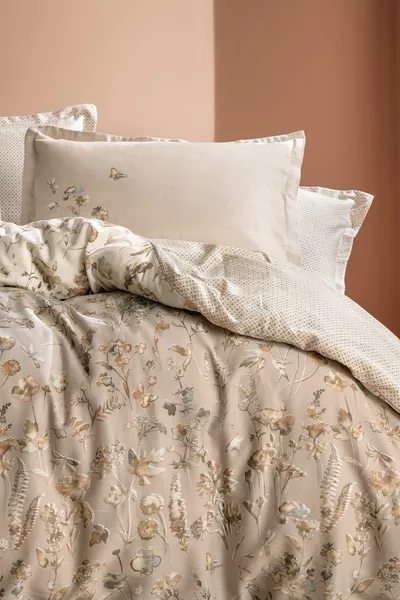 Katrina Double Satin Duvet Cover Set - Beige