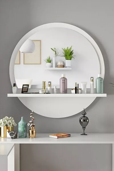 Round Shelf cm Hallway Sideboard Console Wall Living Room Bathroom Office Children's Bedroom Shelving Mirror