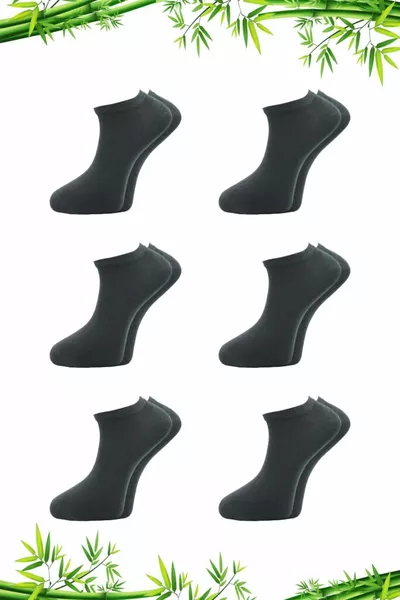 Bamboo Men's Slippers Smoke Socks Seamless 6-Pack