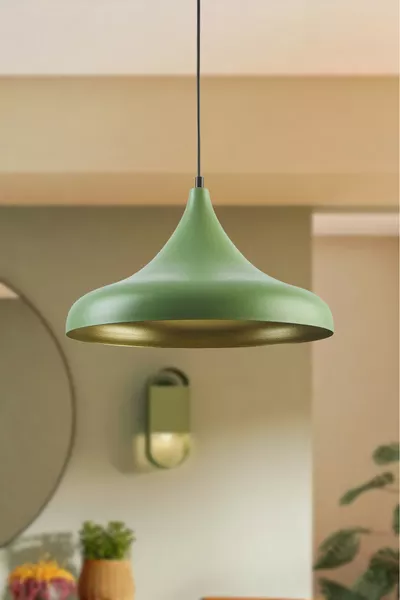 Nil Custom Design Modern Living Room - Kitchen - Cafe Green Interior Gold Single Pendant Chandelier