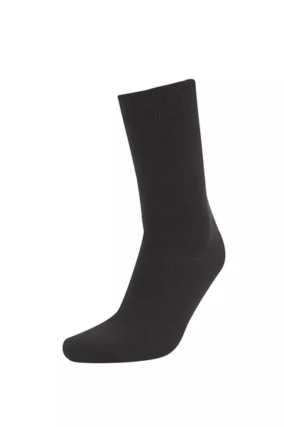 7 Pieces Men's Cotton Long Classic Plain Socks for All Seasons