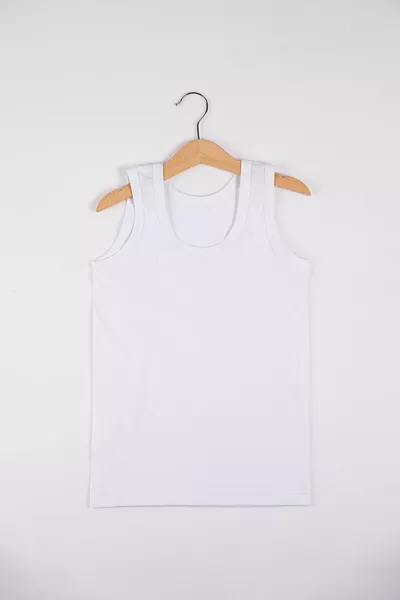 Boys' White Tank Top, Pack of 6