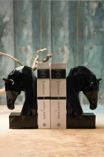 Arthome Декоративный черный кубический держатель для книг в форме лошади