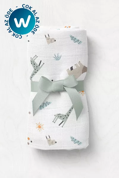 Multipurpose Muslin Baby Blanket Animal Party - XL  cm