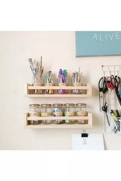 Children's Room Balcony 1 Piece Wall Shelf Wooden Bookshelf Shelf Multi-Purpose Shelf cm