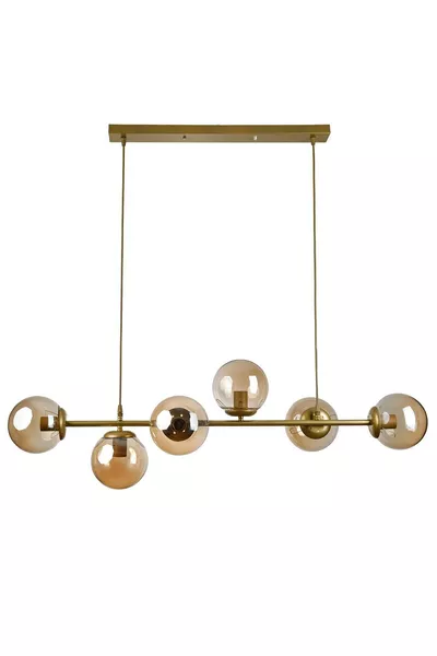 Suspension 6 pièces Milano Modern Design Salon Salle à Manger Cuisine Couleur Vieillie Ambrée