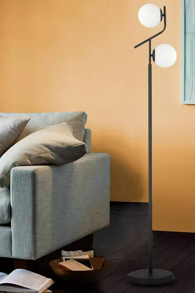 Velar Black and White Glass Modern Design Metal Floor Lamp