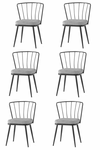 6 chaises de jardin noires pour cuisine, salon et salle à manger