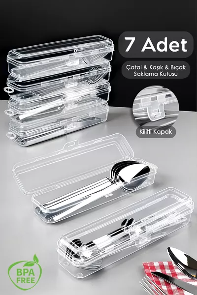 Комплект от 7 кутии за съхранение на вилици, ножове и лъжици - Органайзер за съхранение на прибори за сватбен подарък