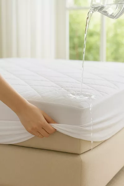 Yatak Alezi Pamuklu Kapitone Fitted Full Kenar Sıvı Geçirmez Yatak Koruyucu Beyaz