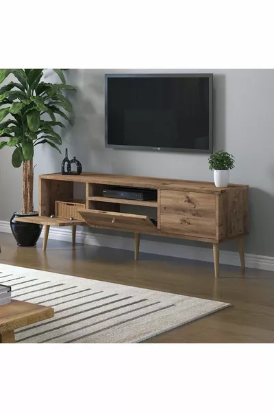 Beyza Wooden Leg Cm Atlantic Pine TV Stand