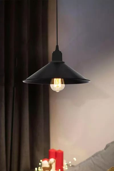 Large Maya Single Pendant Black