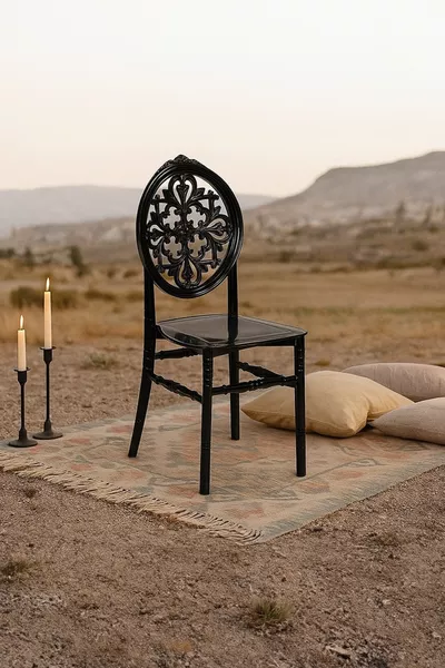 هوم فينوس 2 كرسي حديقة شرفة مطبخ أسود