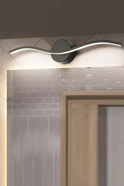 Kripto Modern Zwarte Kast Tafelspiegel Met Witte LED Wandlamp (Niet Op Batterijen)