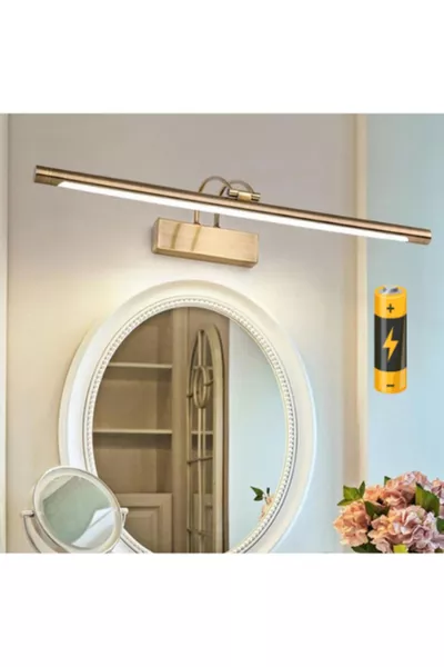 Модерен аплик за баня с батерии, огледална стена, осветление за картини, флейта, лебед, бронзово старо покритие, с подарък батерия