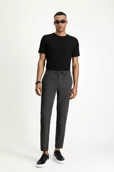 Bisiklet Yaka Slim Fit Dar Kesim Süprem Pamuklu Tişört