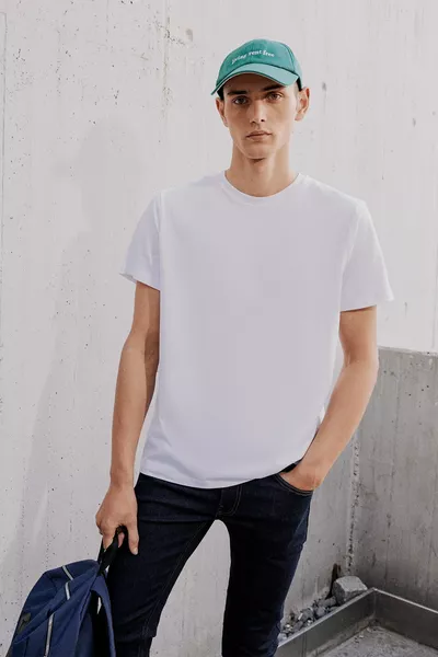 Unisex % Katoen Slim Fit Strakke Pasvorm Ronde Hals Wit T-shirt