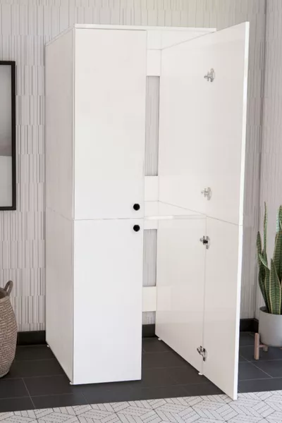 Wasmachine-droogkast Wit MDF-laminaat