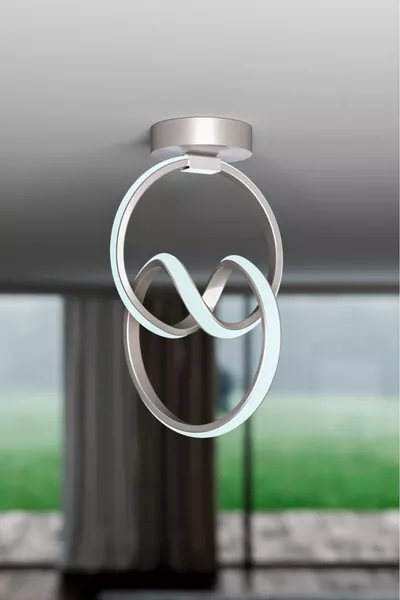 Emily Gray Single Ceiling LED White Ultra LED Chandelier for Living Room, Kitchen, Bedroom, Hall