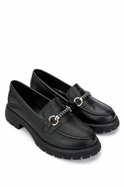 Mocassins en cuir véritable pour femmes