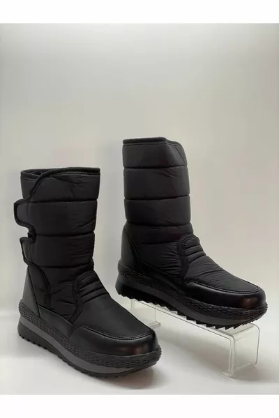Women's Black Waterproof Snow Boots