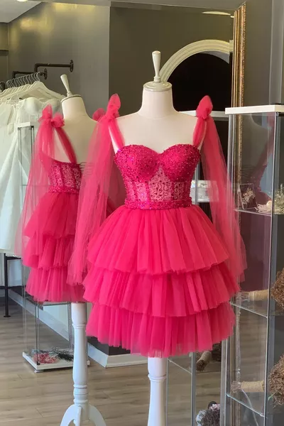 الفوشيا الجص الدانتيل المغطاة مساء مصغرة واللباس حزب