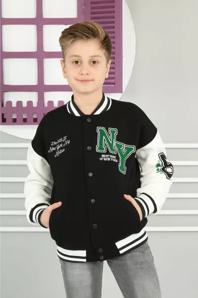 للجنسين الأسود الاطفال بومبر سترة كلية سترة نيويورك التصحيح زين