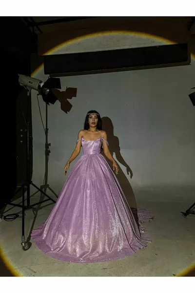 Персонализиран дизайн прах розов блясък принцеса рокля