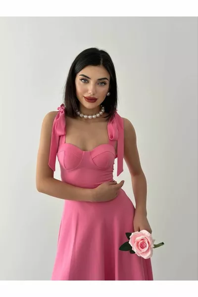 المرأة اللباس ميدي أطلس سميكة حزام سندريلا