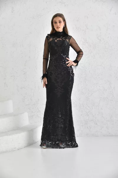 Otriş تصميم الريش مطرز السمك السمك فساتين السهرة