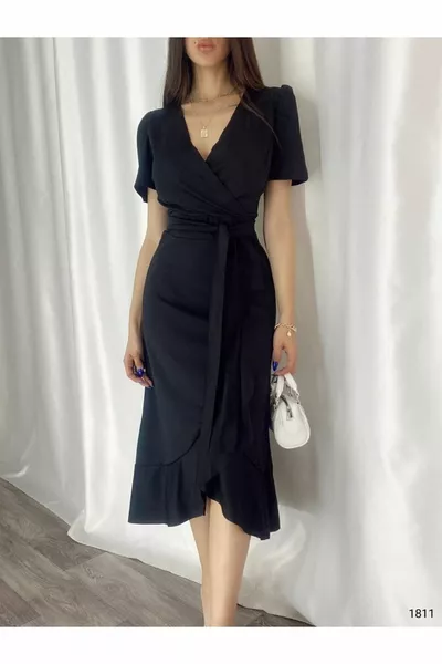 Doppiopetto Collare Principessa Manica Balze Cintura Abito Da Sera Matrimonio Fidanzamento Laurea Abito