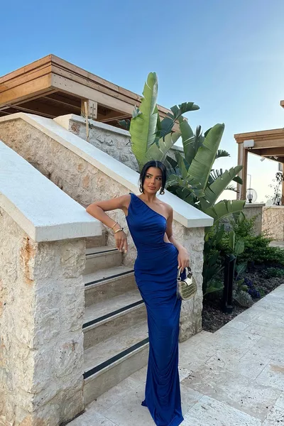 Saks Chain Detail Strapless Dress 