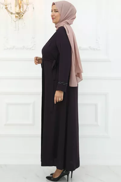 Hijab Evening Dress Ebrar Abaya Plum 