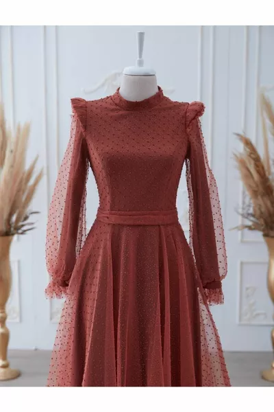 فستان سهرة تول نبيل