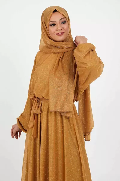 Robe de soirée argentée à manches chauve-souris Taba 