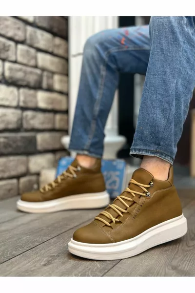  Bağcıklı Vizon Yüksek Taban Erkek Tarz Spor Bot