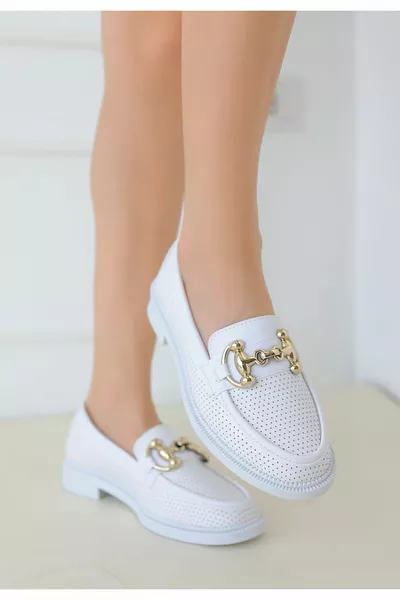 RAMIMSE Miwan Ballerine in pelle bianca