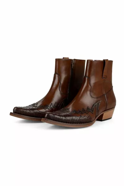 Bottes Cowboy Homme Zipper Marron Bâle