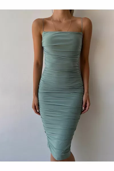 Misscix الرباط ليكرا النسيج المرأة النعناع قلم رصاص اللباس مع حزام حبل - مساء اللباس والتخرج اللباس