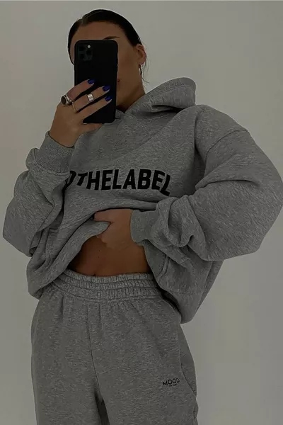 Женский комплект спортивного костюма оверсайз с принтом