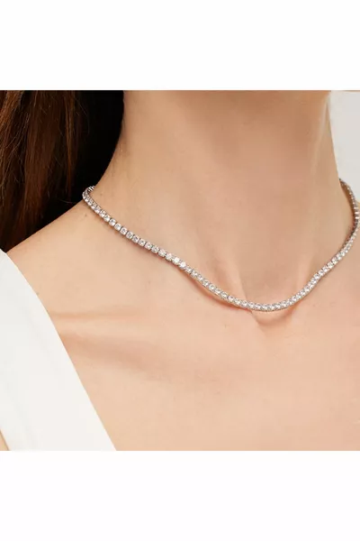 3mm الروديوم وقلادة الممر المائي