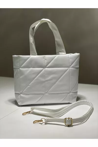 Borsa a mano e tracolla da donna trapuntata in rilievo gonfiabile in ecopelle Napoli Tote con tracolla