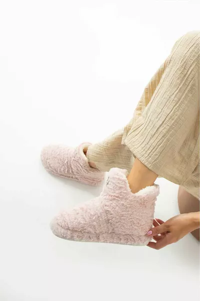 Women Kids Soft Plush Comfortable Sole Warm Lined Home Pantufu Home Boots