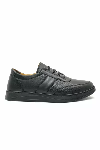 Özçatal  Leather Men's Casual Shoes BLACK