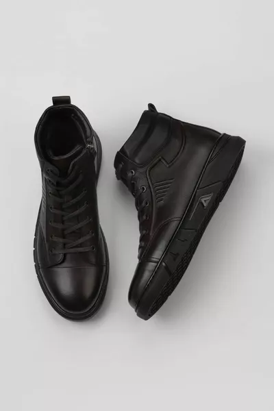 Bruine Mtd Slkn Lederen Heren Sportlaarzen 