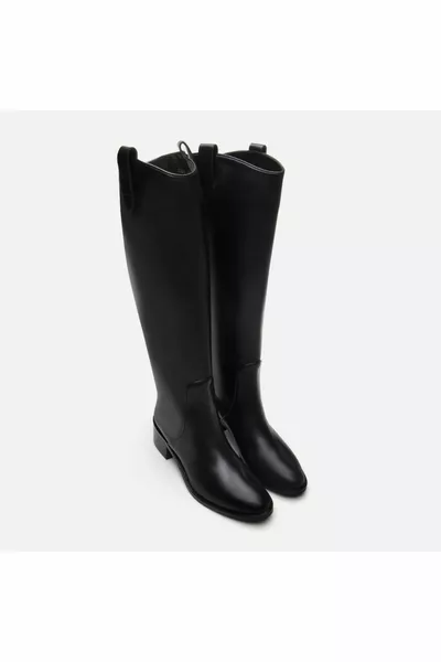 Genuine Leather Black Women's Boots