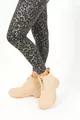 Women's Beige Tunder Faylon, Zipper Detailed Boots 4cm 