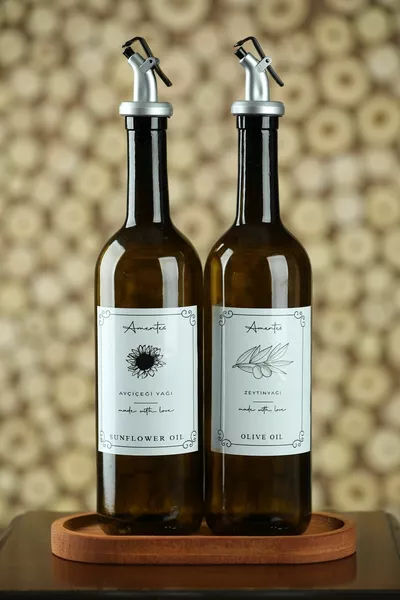 Ambra 2 pz  ml Olio d'oliva Bottiglia di olio Oilpot Oil Holder  No Stand