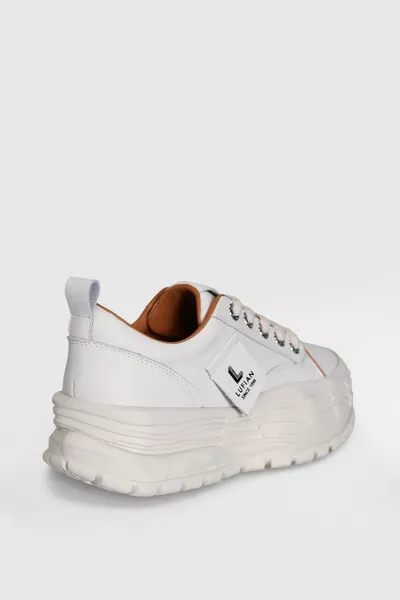 Дамски обувки с връзки с висока подметка Бели