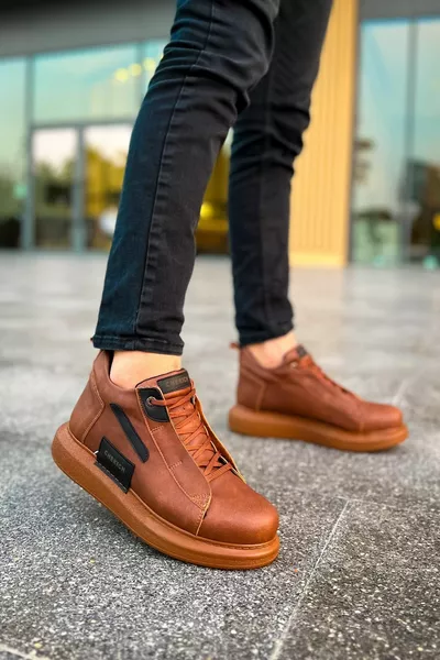 ANTAMA High-Top Winter Spring Sneakers for Men's TAN/BLACK - CHE